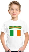 T-shirt met Ierse vlag wit kinderen 122/128