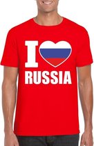 Rood I love Rusland fan shirt heren XL