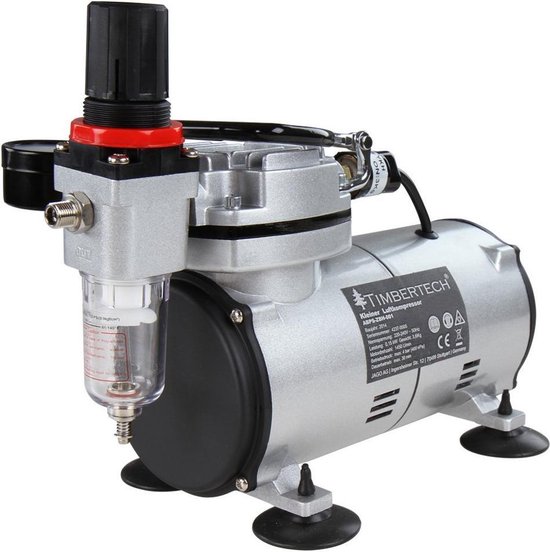 Timbertech airbrush set met compressor en double action airbrush ABPST05 Bestel nu!