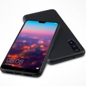 Pealycase Zwart TPU SiliconenHoesje voor Huawei P20 Plus