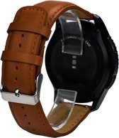 PU Lederen Band Geschikt Voor Samsung Gear S3 Classic / Frontier - Horloge Watch Band Strap - Armband - Small / Large Bruin