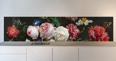 Keuken achterwand: stilleven met bloemen 305 x 70 cm