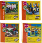 Set van 4 figuren kits - bouwvakkers, politie en boerderij - WOW toys