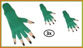 3x Vingerloze handschoen groen