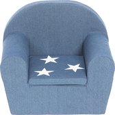 Peuterstoeltje-Kinderfauteuil Denim blauw+ster