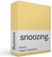 Snoozing - Katoen - Topper - Hoeslaken - Eenpersoons - 90x210 cm - Geel
