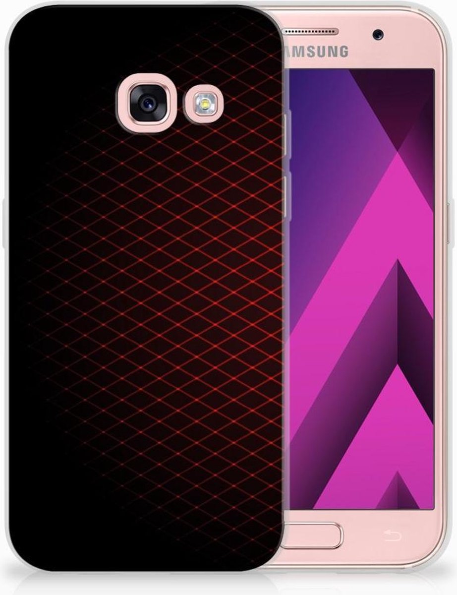 Samsung Galaxy A3 2017 TPU bumper Geruit Rood