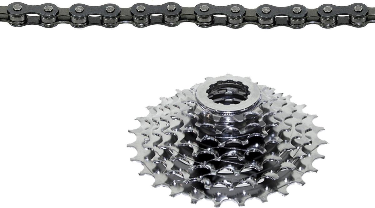 Ventura Power Set Cassette + Ketting 7s 12-28t Zilver