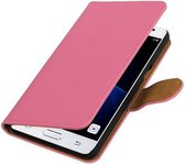 Mobieletelefoonhoesje.nl - Effen Bookstyle Hoesje Voor Samsung Galaxy J3 Pro Roze