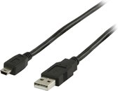 USB 2.0 Kabel A Male - Mini-B Male Rond 2.00 m Zwart