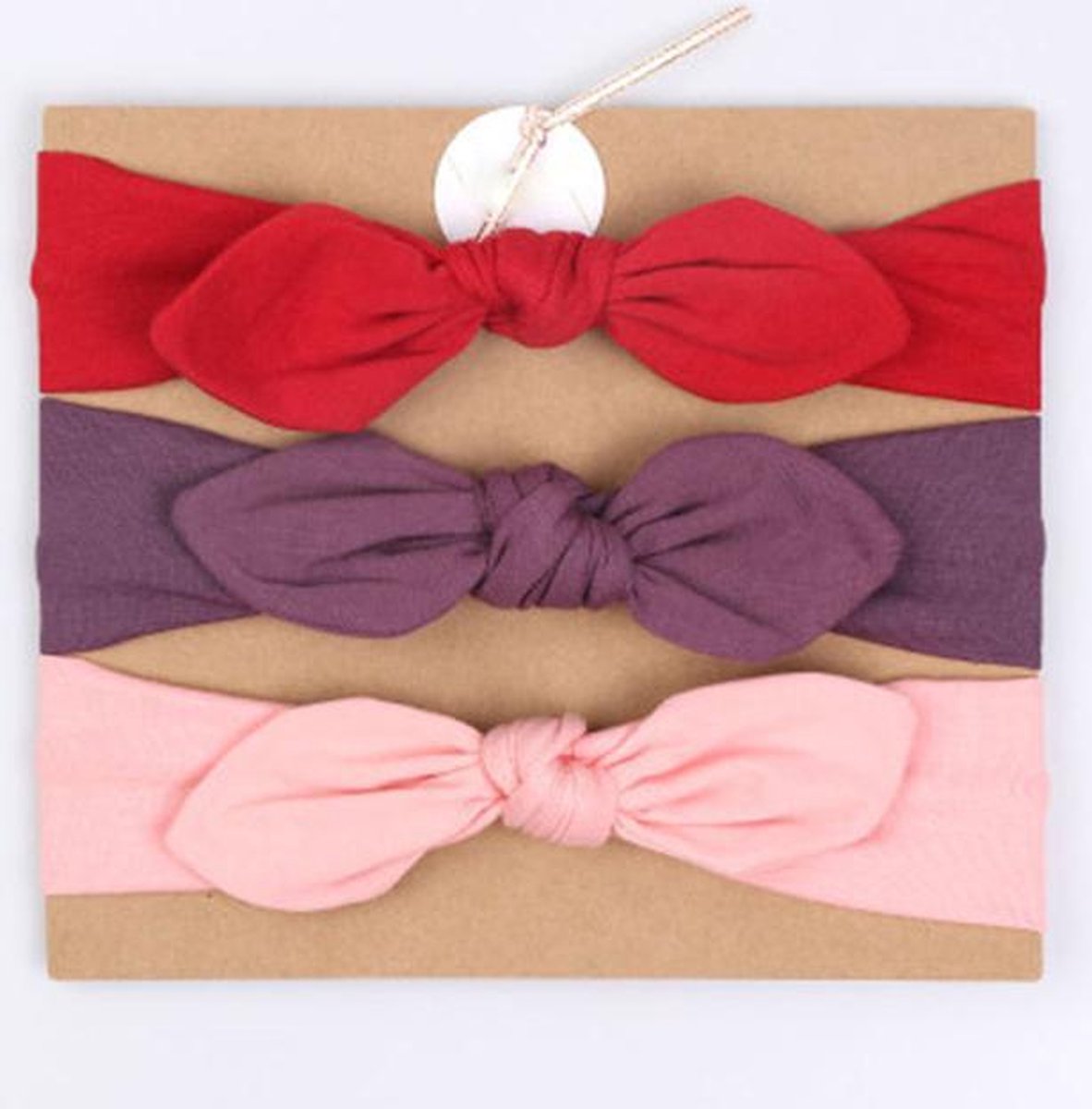 3-delige Set Leuke Haarbanden voor Baby en Kind - Rood Paars Roze