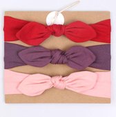 3-delige Set Leuke Haarbanden voor Baby en Kind - Rood Paars Roze