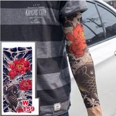Tattoo Sleeve - Kleurrijke Mouw Tattoo - Kous Tatoeage - Tijdelijke Arm Tatoeage - Festival Tatoe - 1 stuks Lotus Koi