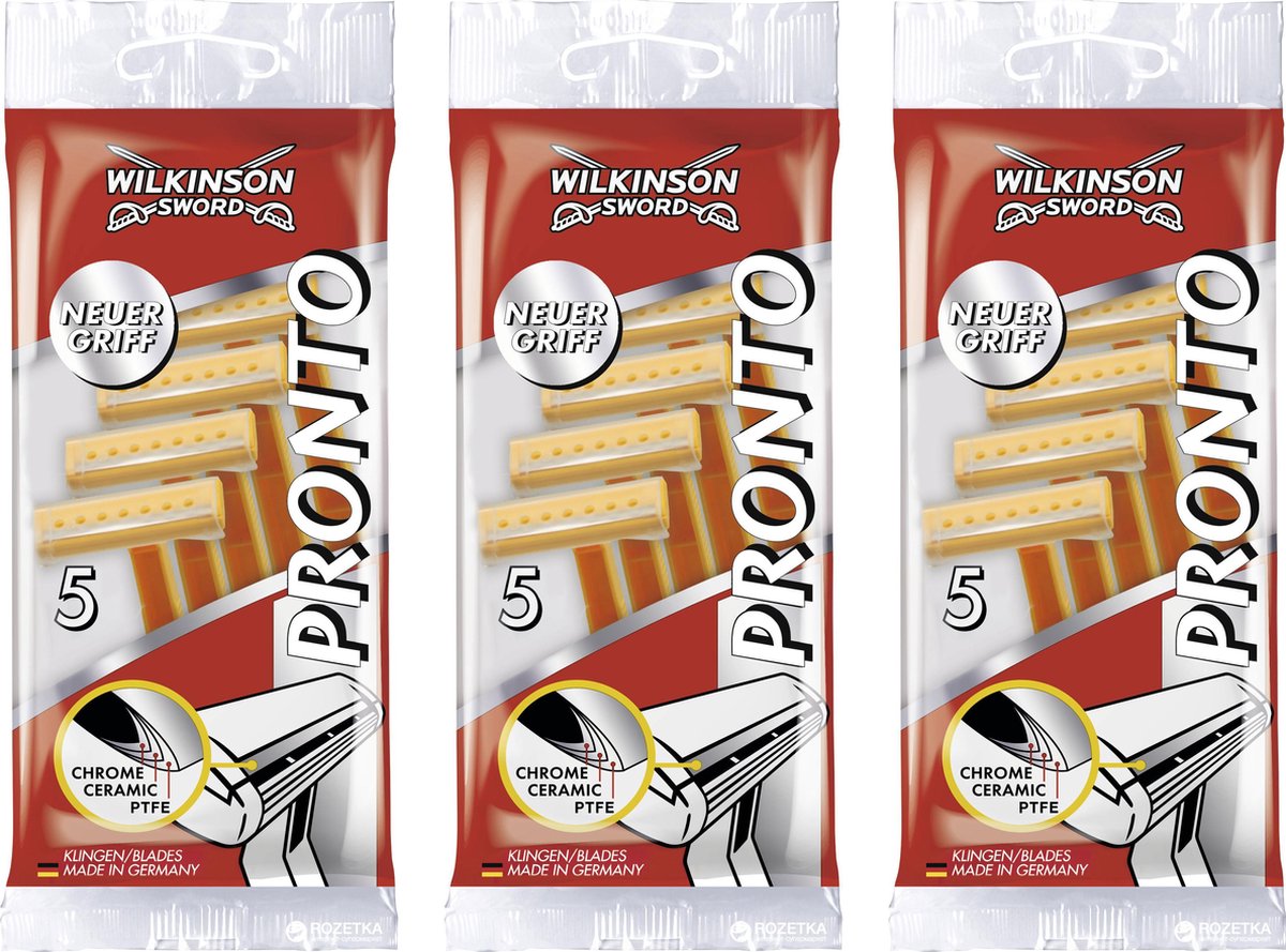 Wilkinson Pronto wegwerpscheermesjes -Voordeelset 3 pakjes a 5 stuks!!