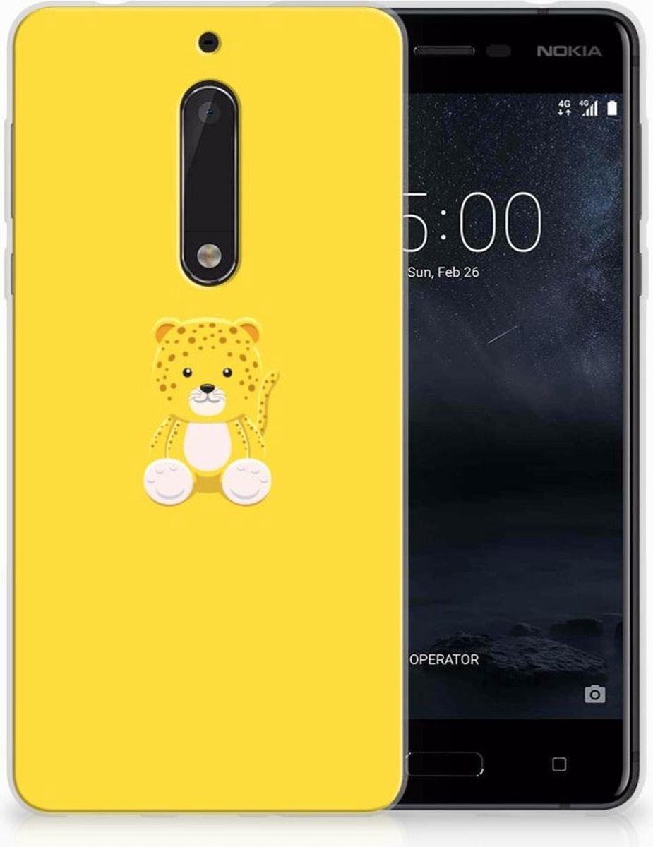 Nokia 5 Telefoonhoesje met Naam Baby Leopard