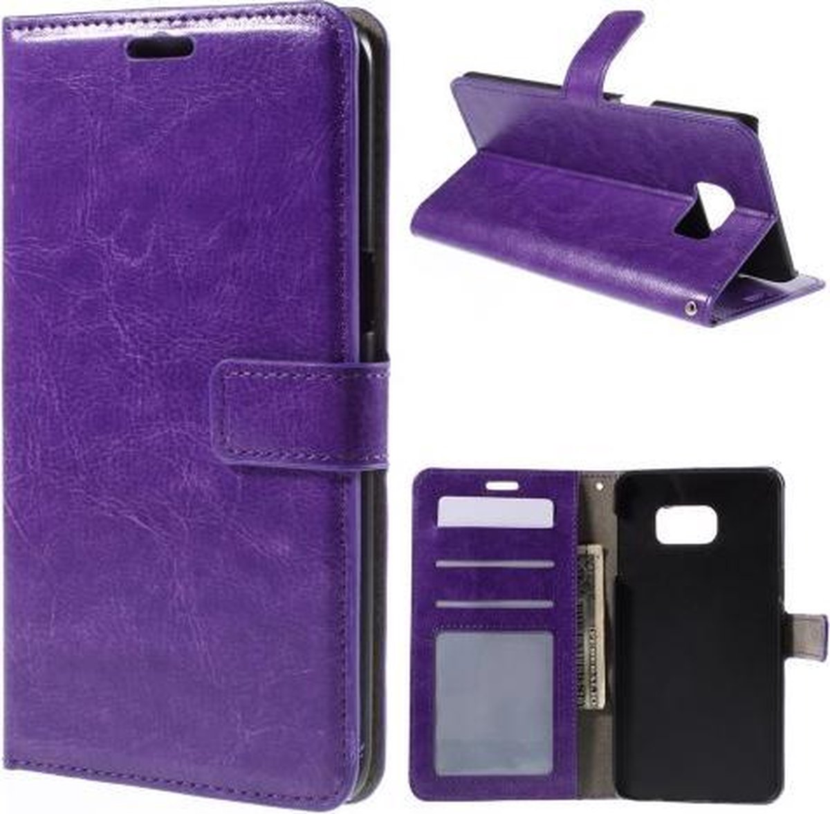 Cyclone wallet case hoesje Geschikt voor: Samsung Galaxy S7 Edge paars