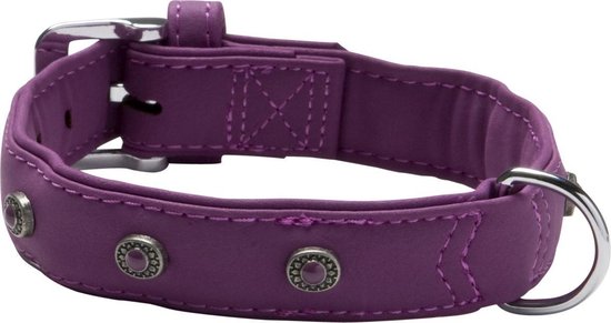 Adori - Halsband - artleder buffalo deco - Lavendel -L/XL - 4cm breed