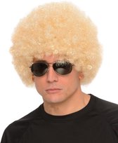 Partychimp Pruik Blonde Afro