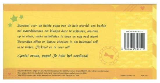 Superleuke waardebonnen voor de liefste papa