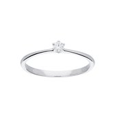 Glow ring met diamant solitaire - 1-0.07ct G/SI - witgoud 14kt - mt 50