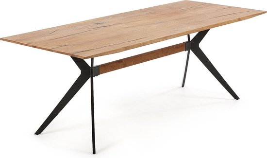 Certificaat Kent Schaduw Kave Home - Rechthoekige tafel Amethist 180x90 cm verouderde houten |  bol.com