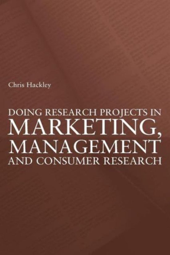 Doing Research Projects in Marketing, Management and Consume ... - cover