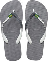 Havaianas Brasil Mix Slippers Unisex - Steel Grey/White/White