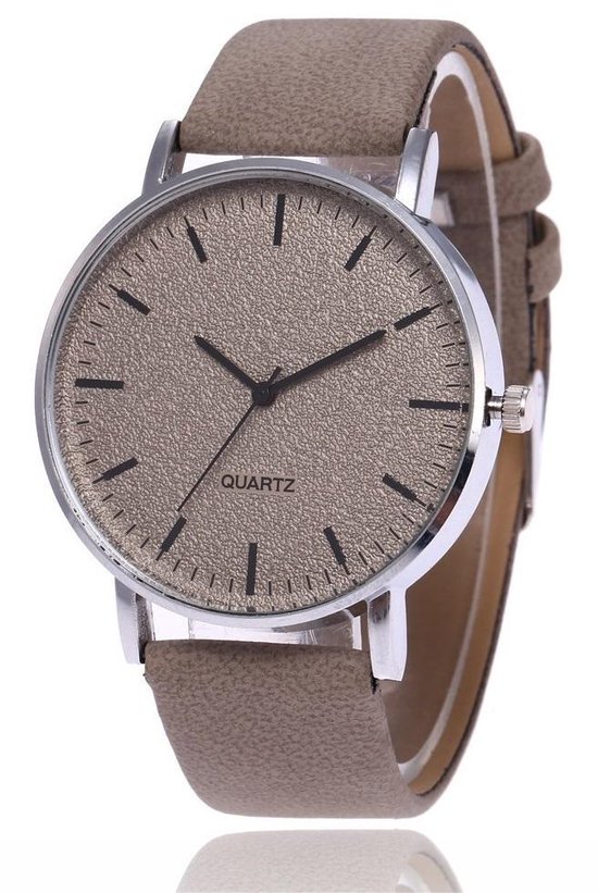 Horloge Dames - Band PU Imitatieleer - Kast 40 mm - Quartz - Kaki - Dielay  | bol.com