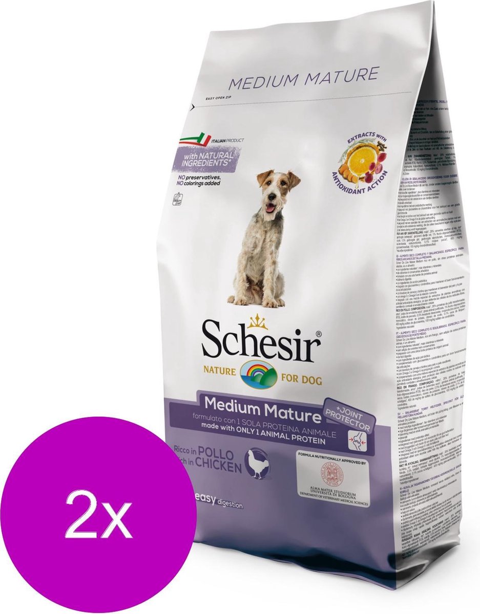 Schesir Medium Mature Chicken - Hond - Droogvoer - 2 x 3 kg