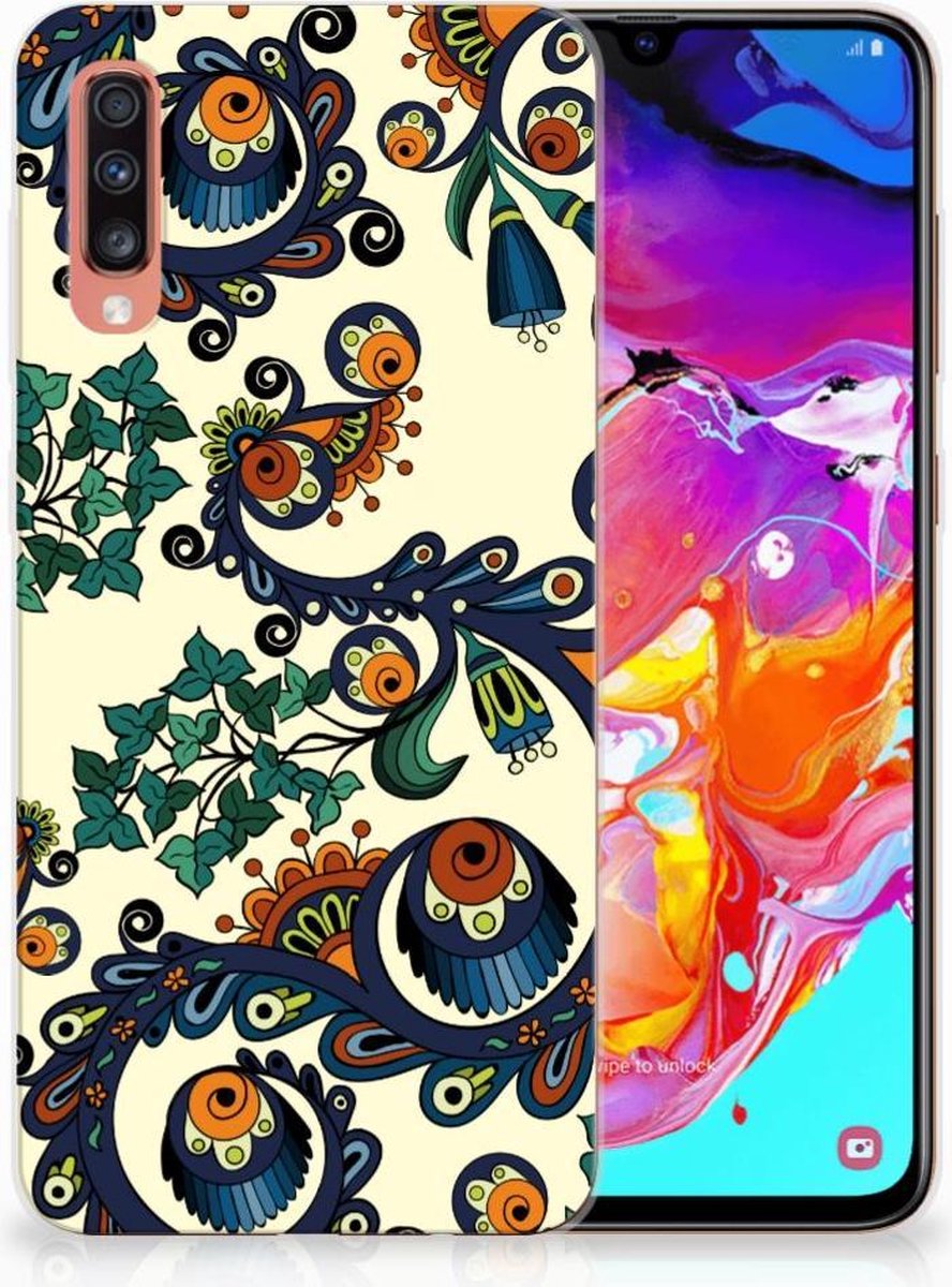 Siliconen Hoesje Samsung Galaxy A70 Barok Flower