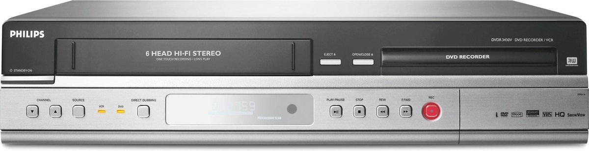 Th Twee graden fonds Philips DVDR3430 DVD / Video recorder - Zilver | bol.com