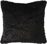 Rivièra Maison Classic Mink Faux Fur Pillow Cover - Sierkussenhoes - 50x50cm - Zwart