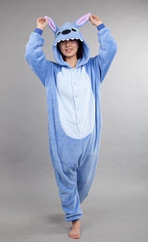 Dwars zitten Andere plaatsen moeilijk tevreden te krijgen KIMU Onesie Lilo & Stitch kinder pak blauw - maat 128-134 - Stitchpak  jumpsuit pyjama... | bol.com