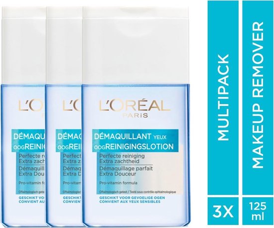 Worden naar voren gebracht verstoring L'Oréal Paris Skin Expert Oog- & lipmake-up Remover Waterproof - 3 x 125 ml  -... | bol.com