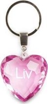 sleutelhanger - Liv - diamant hartvormig roze