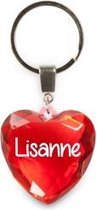 sleutelhanger - Lisanne - diamant hartvormig rood