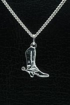 Pendentif Botte De Cowboy En Argent 925 - Poids 3,85 G, Dimensions 2,3 X 1,8 Cm