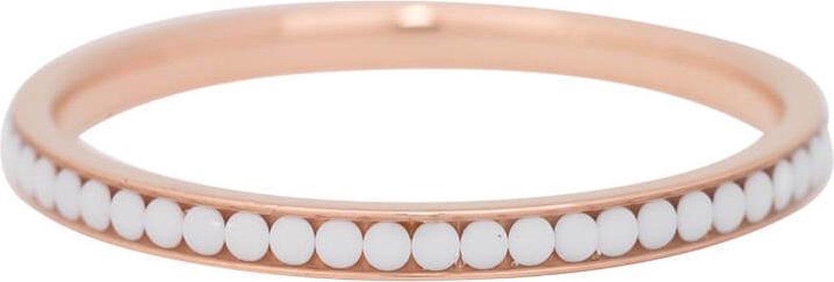 iXXXi JEWELRY - Vulring - Zircona White Stone - Rosegoudkleurig - 2mm - Maat 19