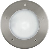 EGLO Riga 3 - Éclairage extérieur - Lampe encastrée - 1 lumière - Acier inoxydable - Wit - Ø17 cm