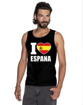 Zwart I love Spanje fan singlet shirt/ tanktop heren L