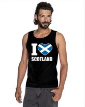 Zwart I love Schotland fan singlet shirt/ tanktop heren S