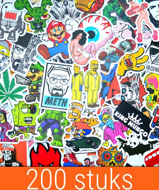 200 Stickers stickerbomb | Hoge kwaliteit Vinyl Volwassenen Macbook Laptop ST03