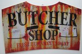 Metal sign butcher shop