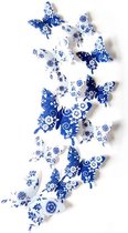 3D Vlinders - Muurdecoratie - Oud Blauw
