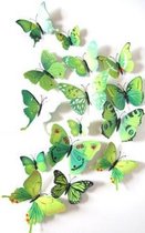 3D Vlinders - Muurdecoratie - Mix Groen