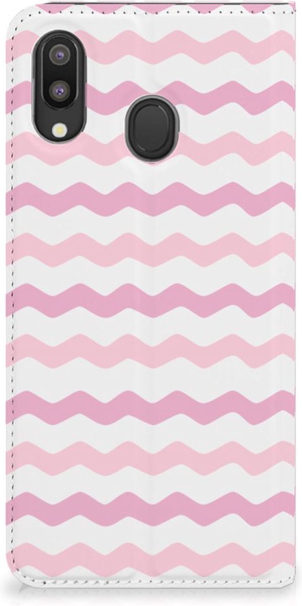 Standcase Hoesje voor Samsung Galaxy M20 Hoesje met Magneet Waves Roze