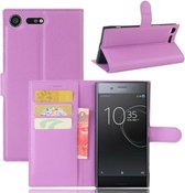 Sony Xperia XZ Premium Hoesje Paars met Opbergvakjes