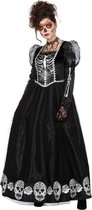Halloween - Zwarte gothic Day of the Dead halloween jurk voor dames 36 (S)