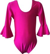 Ballet pakje fuchsia roze - met 3/4 mouw - maat 12 - 140-146