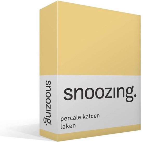 Snoozing - Laken - Lits-jumeaux - Percale katoen - 240x260 cm - Geel